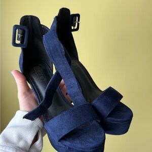 Elegant Navy Blue Women's Heels